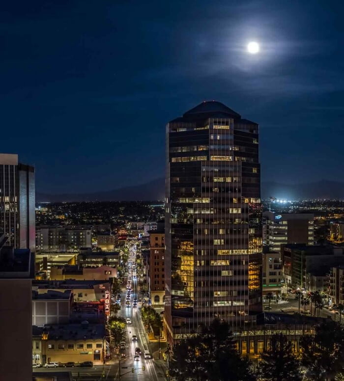 DOWNTOWN FULL MOON by Dean Kelly