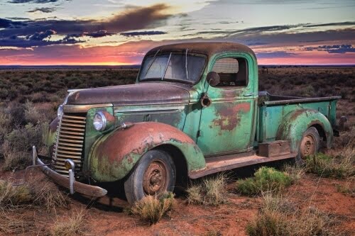 GREEN PICKUP TRUCK by Guy Atchley