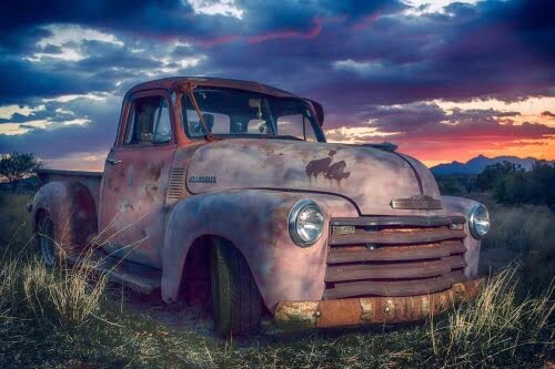PICKUP AT SUNSET by Guy Atchley